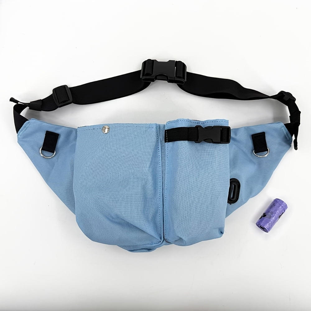 1pc Hands-Free Dog Waist Pack with Adjustable Belt - Multi-Pocket Portable Pocket for Dog Leash Treats Poop Bags & Suitable for Outdoor Walking Travel - Hands-Free Waist Bag for Dogs