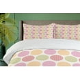 thumbnail image 3 of Ambesonne Colorful Duvet Cover Sets, Lines Inside Circles Shape, 2-Queen, Avocado Green and Multicolor, 3 of 5