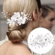 thumbnail image 2 of Tocado de novia para boda, pétalos blancos, hecho a mano, con perlas y cristales, pinza para el pelo, 2 of 8
