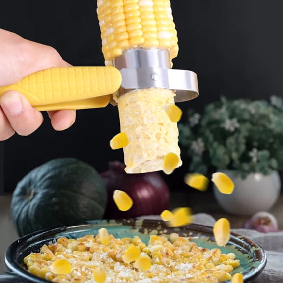 BRIGHTFUFU 2Pcs Yellow Kitchen Corn Peeler Easy to Use Corn Shaver and Peeling Tool