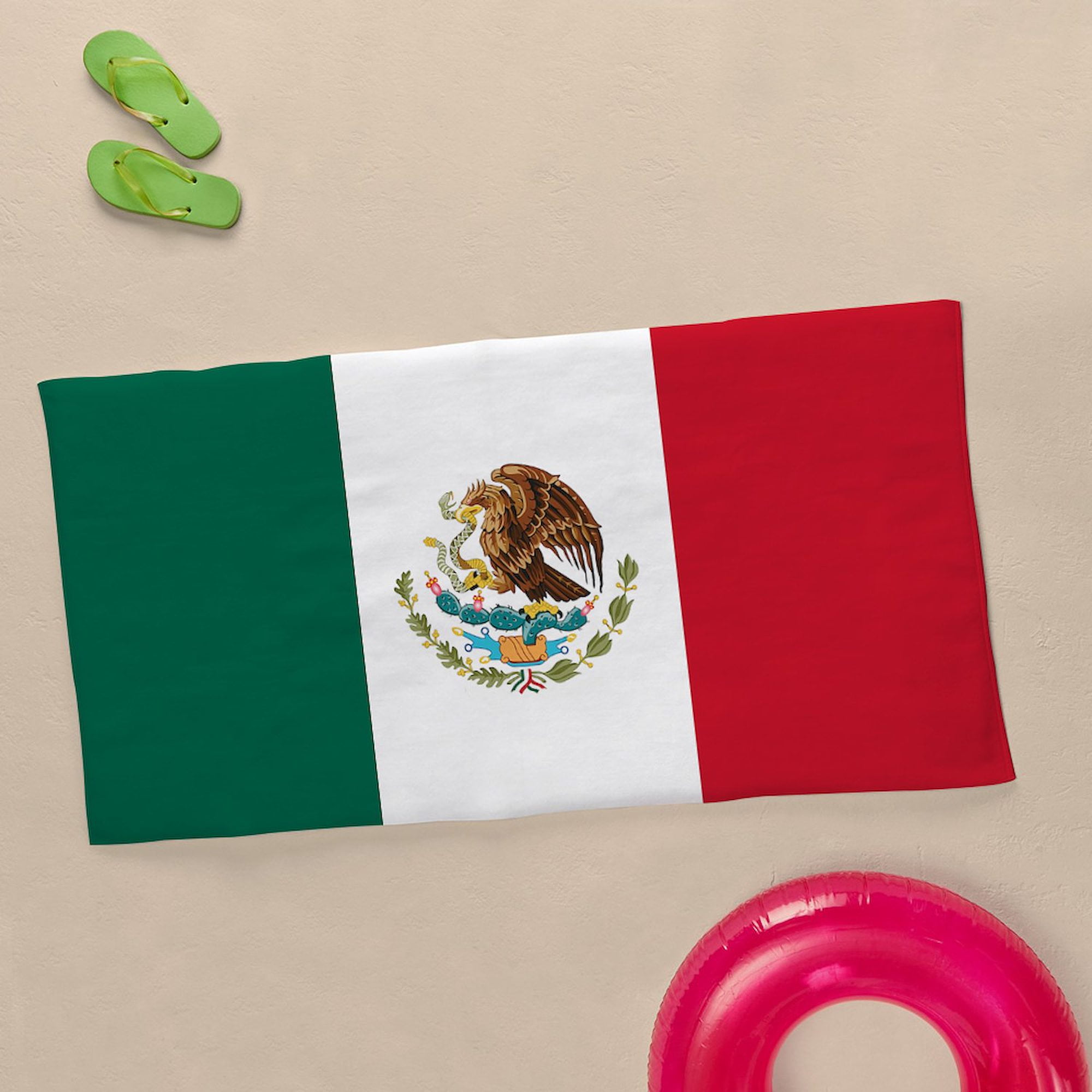 CafePress - Mexico Flag_Sb - Large Beach Towel, Soft 30"x60" Towel with Unique Design