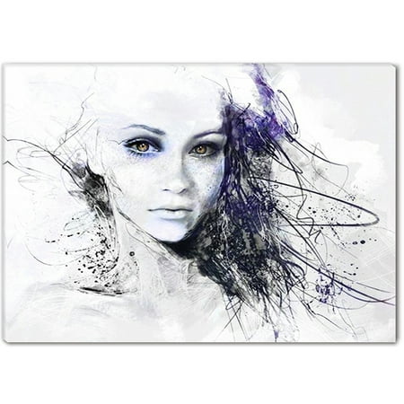 Startonight Canvas Wall Art Dream Girl USA Design for Home Decor, Illuminated Women Painting Modern Canvas Artwork Framed Ready to Hang Large 31.5 x 47.2 (Best Way To Hang A Large Painting)