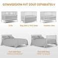 thumbnail image 3 of 5-In-1 Convertible Crib, New Zealand Pinewood Baby Bed,Baby Crib With 3 Height Adjustment, Non-Toxic Finish, Easy to Assemble, White, 3 of 13