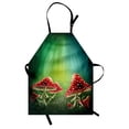 thumbnail image 1 of Mushroom Apron Dark Forest with Mushrooms Adventure Misty Mysterious Wizard Witch Magic, Unisex Kitchen Bib Apron with Adjustable Neck for Cooking Baking Gardening, Sea Green Red Cream, by Ambesonne, 1 of 3