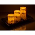 thumbnail image 2 of Birch Bark Candlescape Set, 3 Led Flickering Flameless Wax Candles, Decorative Tray, 2 of 6