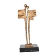 thumbnail image 4 of Escultura abstracta Parejas Soledad estatua abstracta decoración de escritorio figura para estante de mesa decoración del día de San Valentín Oro, 4 of 10