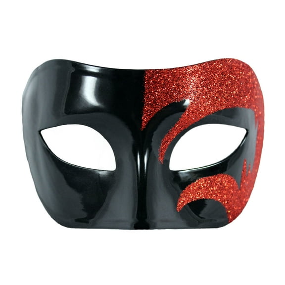 SeasonsTrading Mystic Red Glitter & Black Venetian Masquerade Mask