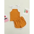 thumbnail image 4 of Kiapeise Infant Baby Boy Girl Summer Outfits Ribbed Knitted Halter Camisole Tank Tops Shorts Set 2Pcs Casual Clothes, 4 of 9