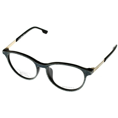 Diesel Unisex Blue Jeans Black Eyeglasses Frame Oval DL5117 002