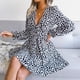 thumbnail image 5 of Vestido de cintura alta,Vestido de verano Vestido de moda con estampado de leopardo en V Vestido de verano Aspecto llamativo, 5 of 8
