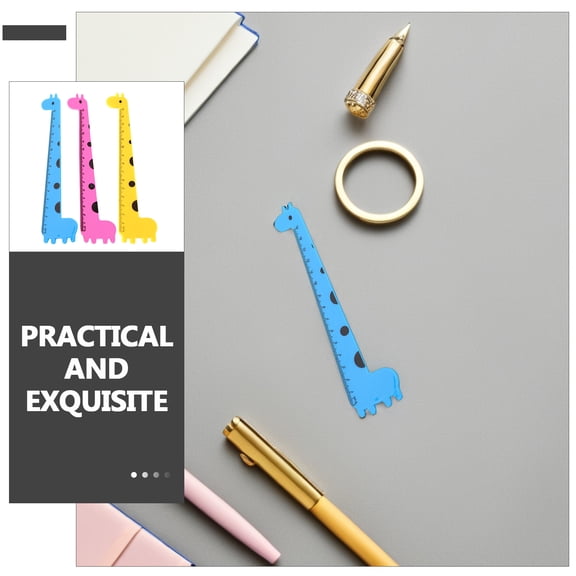 UPOUART 12Pcs Novelty Plastic Rulers Assorted Colors Giraffe Shape Measuring Tool for Students and Professionals