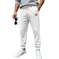 thumbnail image 1 of Ceisia Men Solid Color Corduroy Straight Leg Pants Elastic Waist Drawstring Gift Casual Trousers, 1 of 7
