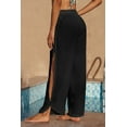 thumbnail image 3 of Pantalon de Plage pour Femme à Jambe Fendue, Noir, avec Garniture en Dentelle, 3 of 17