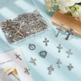 thumbnail image 4 of 13 Styles Tibetan Style Cross Charm Pendants 130Pcs Alloy Crucifix Pendants for Jewelry Making Supplies Antique Silver Plated Cross Charms for Earring Bracelet Necklace DIY Crafts, 4 of 7
