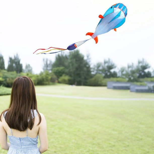 Enqiretly Extra-Large 3D Kite Frameless Soft Parafoil Giant Kite for  Unforgettable Outdoor Fun blue 215x120cm 2Set 