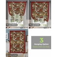 thumbnail image 4 of Red Christmas Tie Up Curtains for Window, Xmas Botanical Pinecone Eucalyptus Leaves Thermal Insulted Balloon Shade Adjustable Rod Pocket Curtains Valance Panels for Kitchen Bathroom Café 42 x 45, 4 of 7