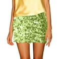 thumbnail image 6 of Women's Sequin Sparkly Mini Skirt Low Waist Bodycon Party Club Shorts Micro Glitter Skirts Rave Outfit, 6 of 6