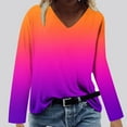 thumbnail image 2 of Hauts à Manches Longues pour Femmes Mode Décontractée Col en V Confortable Haut Imprimé T-Shirt Blouse Hauts à Col en V pour Femmes Hauts Décontractés Mode pour Femmes Hauts à Manches Longues, 2 of 4
