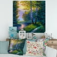 thumbnail image 2 of Designart ' Sunrise Glow Through The Birch Forest ' Lake House Canvas Wall Art Print, 2 of 4
