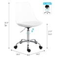 thumbnail image 2 of saney Clear Desk Chair with Cushion, Armless Rolling Chair Height Adjustable Ghost Chair Swivel Molded Plastic Home Office Chair with Wheels, Clear, 2 of 7