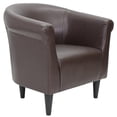 thumbnail image 1 of Pemberly Row Traditional Faux Leather Club Chair in Brown Finish, 1 of 4