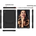 thumbnail image 2 of FIEWESEY Shoulder Strap Soft Silicone&Hard Back Shockproof Kids Friendly Case for Vastking KingPad K10/K10 Pro/Z10/BYYBUO SmartPad A10/Oangcc 10.1" Tablet+Screen Protector (Black/Black,1 Pcs), 2 of 5