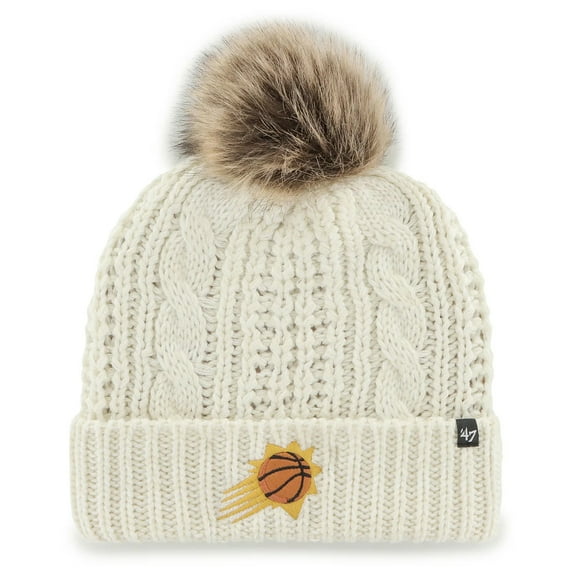 Women's '47 Cream Phoenix Suns Meeko Cuffed Knit Hat with Pom