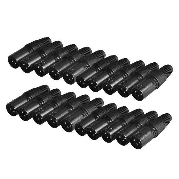 Adaptador de audio XLR de 3 pines, micrófono macho Snake eoere, paquete de 20