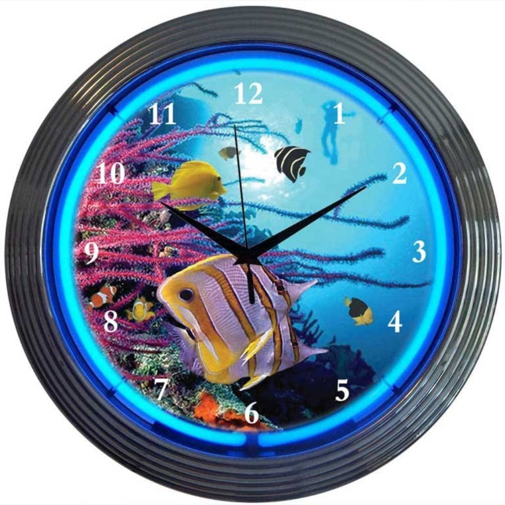 Neonetics Bar And Game Room Aquarium Neon Wall Clock