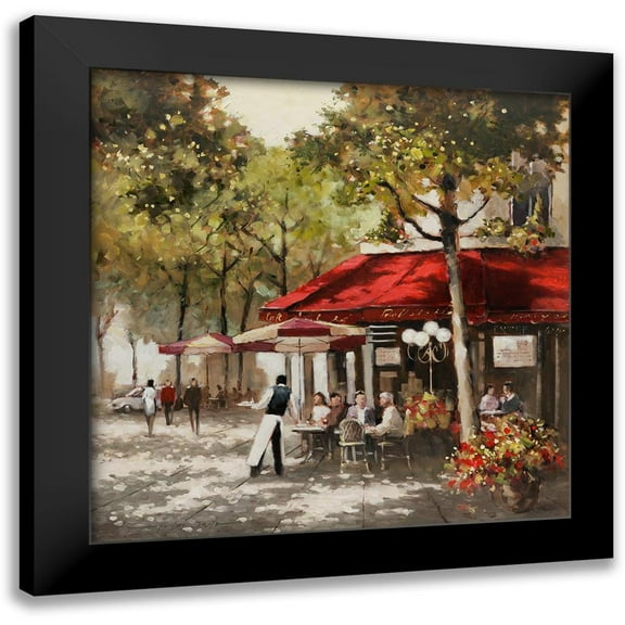 Orme, E. Anthony 12x12 Black Modern Framed Museum Art Print Titled - Paris Al Fresco