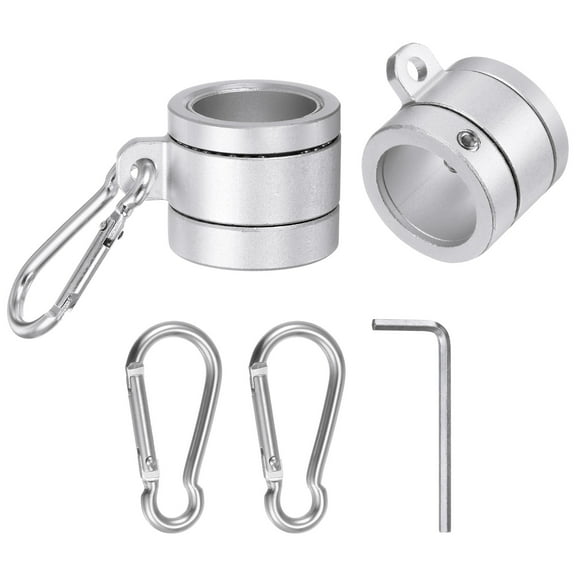 2 Pcs Aluminum Flagpole Mounting Rings with Bearings, Rotating Flag Pole Clips for 0.75-1.0" Flagpole Silver