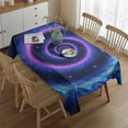 thumbnail image 2 of Blue Purple Tie Dye Mandala Pattern Rectangle Tablecloth 60"x84",Waterproof Polyester Rectangle Table Cloth, Wipeable Spillproof Polyester Tablecloth for Dining, Camping, Indoor and Outdoor, 2 of 5