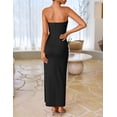 thumbnail image 4 of Vestido largo bodycon sin tirantes ZESICA floral negro L, 4 of 8