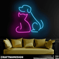 thumbnail image 3 of Craftnamesign Cat And Dog Neon Sign, Pet Wall Art, Led Sign For Pet Store, 3 of 5