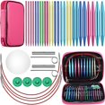 thumbnail image 4 of 26 Pieces Aluminum Interchangeable Circular Knitting Needle Set 13 Size Interchangeable Crochet Needles for Knitting, 4 of 6