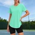 thumbnail image 5 of Axiiglly Workout Tops for Women Quick Dry Sun Protection UPF 50+ Short Sleeve Shirts Stretch Lightweight Athletic Tops for Running Gym, S-3XL, 5 of 9