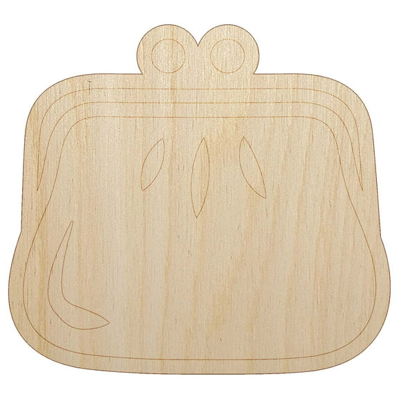 Coin Purse Wood Shape Unfinished Piece Cutout Craft DIY Projects - 4.70 Inch Size - 1/8 Inch Thick