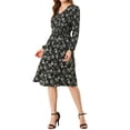 thumbnail image 4 of INSPIRE CHIC Junior's Floral Print Flowy V-Neck Midi Dress, 4 of 5