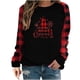 thumbnail image 2 of Ichuanyi liquidación de moda mujer mosaico navidad navidad cubeta de manga larga camiseta imprimir otoño blusa tops ICHUANYI WER202308240209, 2 of 5