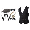thumbnail image 4 of Disfraz de gánster y conjunto de accesorios para hombre, chaleco Steampunk, chaleco Peaky Blinders, reloj de bolsillo, traje de cosplay de Gatsby para hombre de los años 20, 4 of 5
