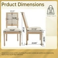 thumbnail image 5 of French Country Dining Chairs Set of 2, Upholstered Square Back with Wire Drawing & Carving Designs, Disassemblable for Easy Storage, Solid Wood Frame, Beige for Living Room & Kitchen, 5 of 9