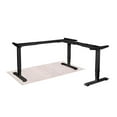 thumbnail image 5 of EFFYDESK Executive L-Shaped Height Adjustable Home Office Computer Standing Desk with Cable Management Tray (71"×71") Oak White on Black Frame, 5 of 5