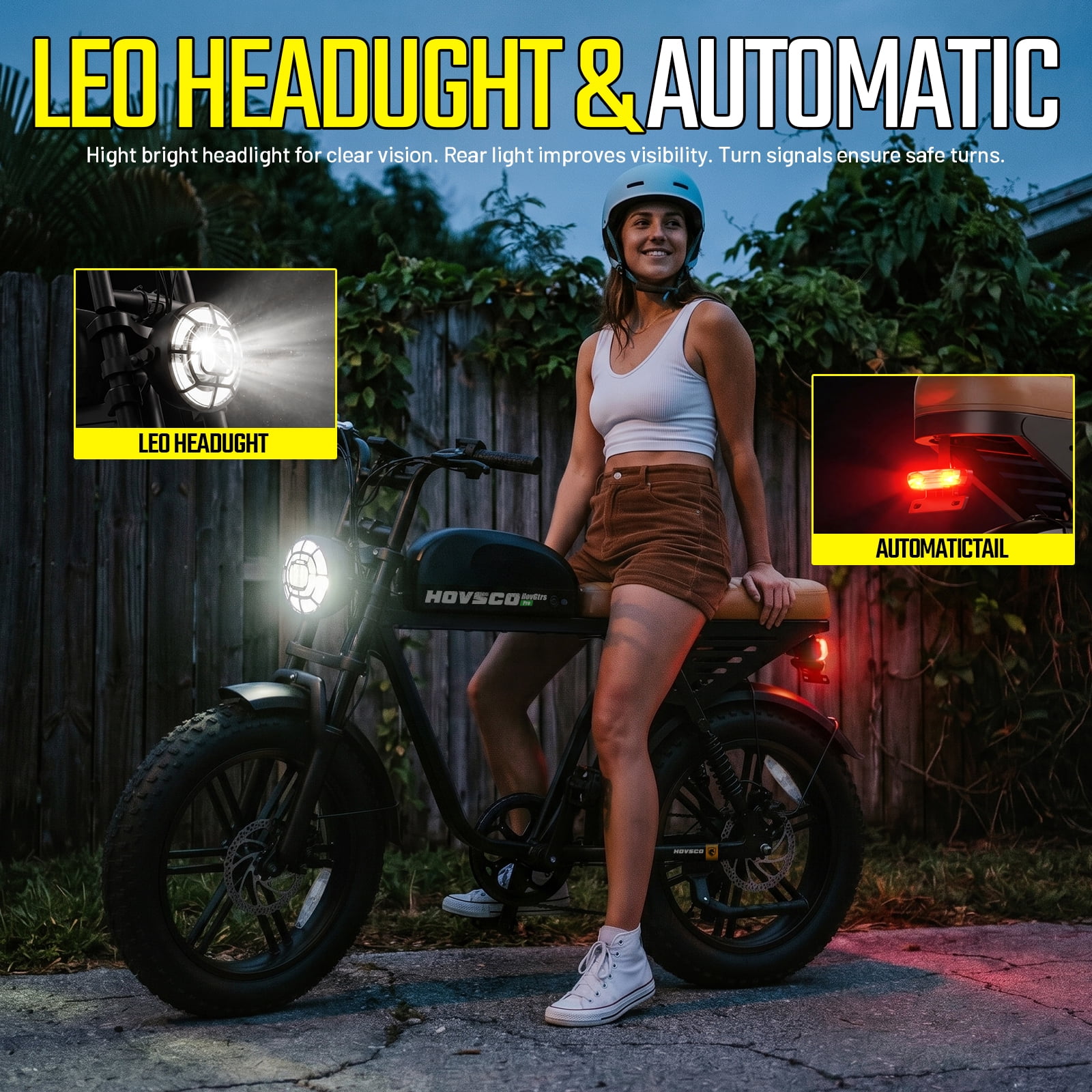 HOVSCO Electric Bike for Adults, 750W Motor, 48V 25AH 7-Speed E-Bike, 20'' Fat Tire E-Mountain Bike, Full Suspension UL2849