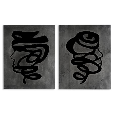 Stupell Industries Coil Portraits on Grey 2 Piece Canvas Wall Art Set design by Vanna Lam 30 x 24
