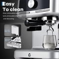 thumbnail image 3 of Gaderth 20 Bar Pressure Stainless Steel Espresso Machine with Grinder, 1.5L Removable Water Tank, Milk Frother Steam Wand for Latte/Cappuccino, Adjustable Shot Volume, 3 of 7