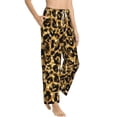 thumbnail image 2 of Uemuo Gold Glitter Leopard Pattern Women's Wide Leg Palazzo Lounge Pants with Pockets Light Weight Loose Comfy Casual Pajama Pants-X-Large, 2 of 9