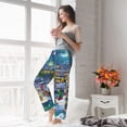 thumbnail image 4 of Uemuo Christmas Tree Pattern Women's Wide Leg Palazzo Lounge Pants with Pockets Light Weight Loose Comfy Casual Pajama Pants-Medium, 4 of 9
