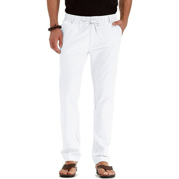 Ediodpoh Casual Pants Have Elastic Waistband And Zip Fly With Adjustable Internal Drawstring For A Custom Fit For Men Men’s Pants White XXXL
