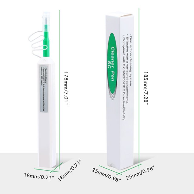 Bolígrafo limpiador de fibra óptica con rotación de 180 grados Limpiador de fibra óptica con más de 800 limpiezas para SC/ST/FC de 2,5 mm