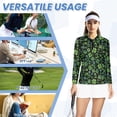 thumbnail image 6 of Uorisanigo St. Patrick's Leaf Women's Golf Top Quick Dry Soft Athletic Polo Workout Tops Fashion Quarter Zip Pullover for Tennis Hiking & Outdoor Sports Size XS, 6 of 7